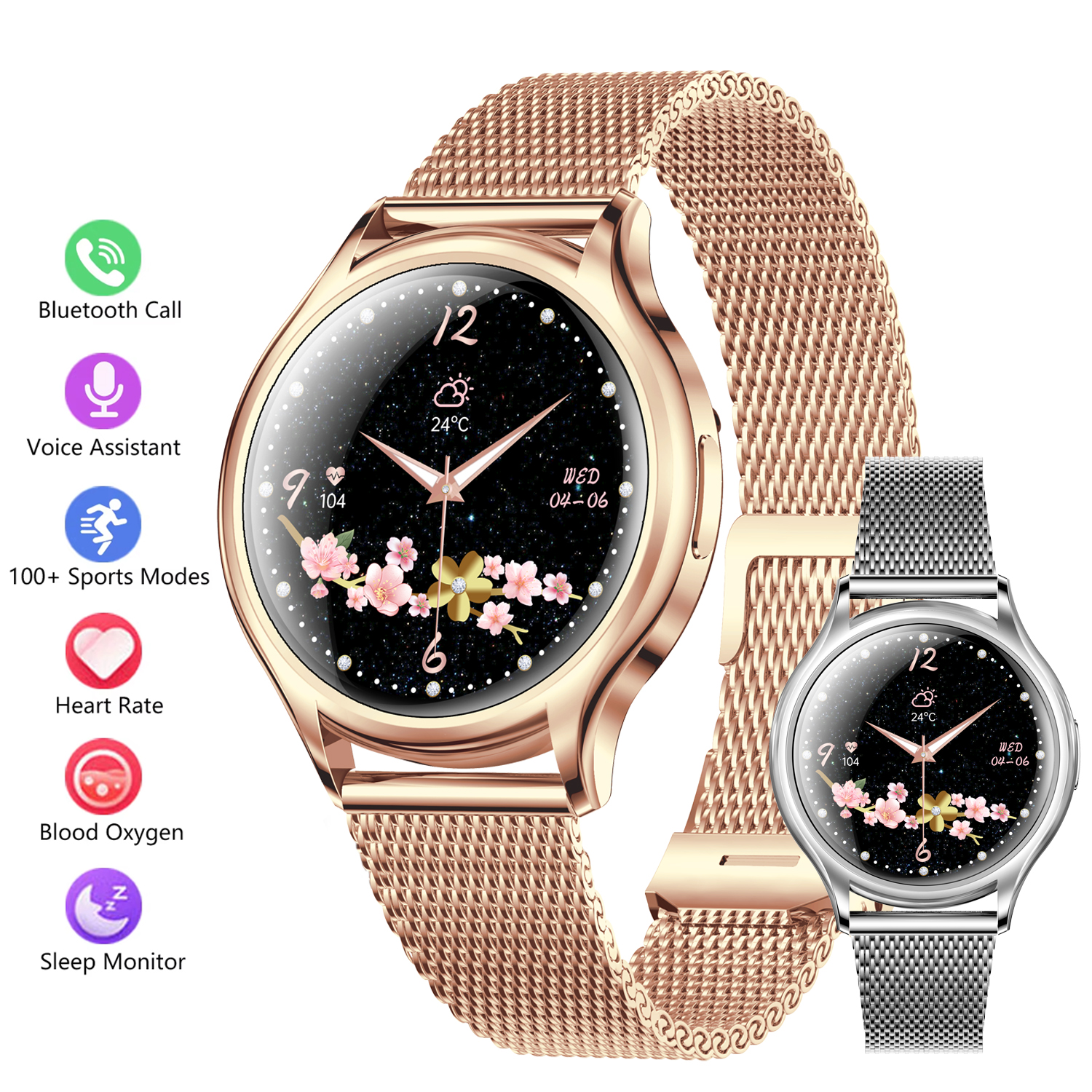 Smartwatch Angelo Watches - Women's Smart Watch Sleep Health Monitoring