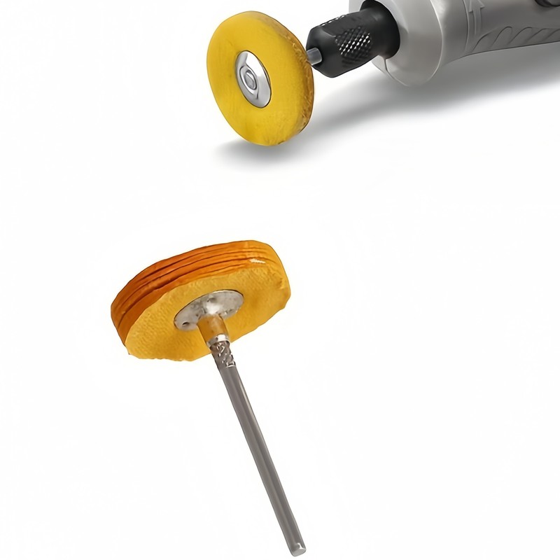 Watch Polishing Cloth - 12Pcs 3mm Yellow Polishing Cloth Wheel,