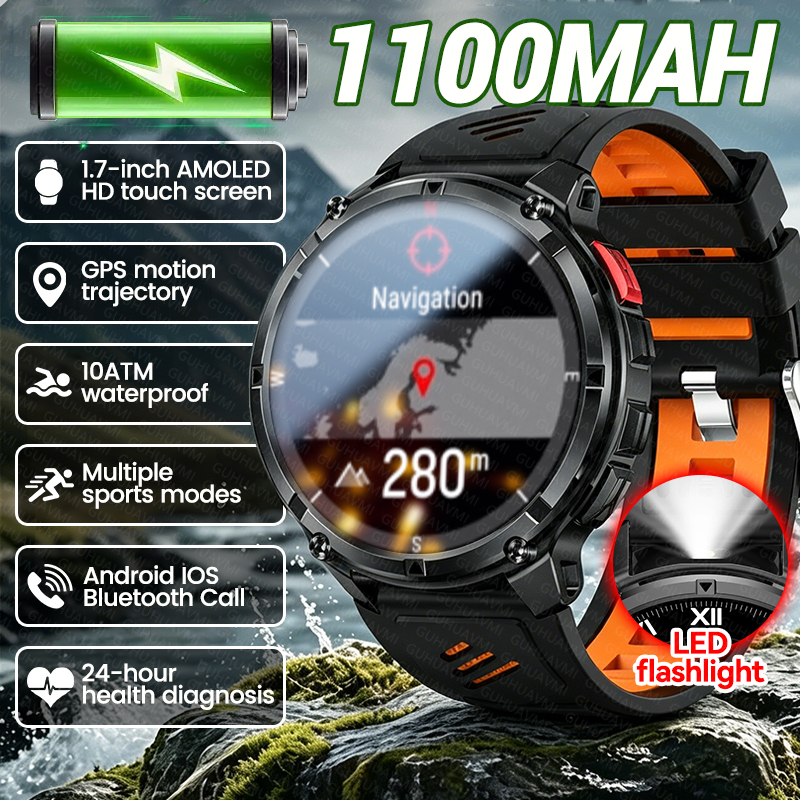 Smartwatch Angelo Watches - New 1100mAh Battery Outdoor Smart Watch