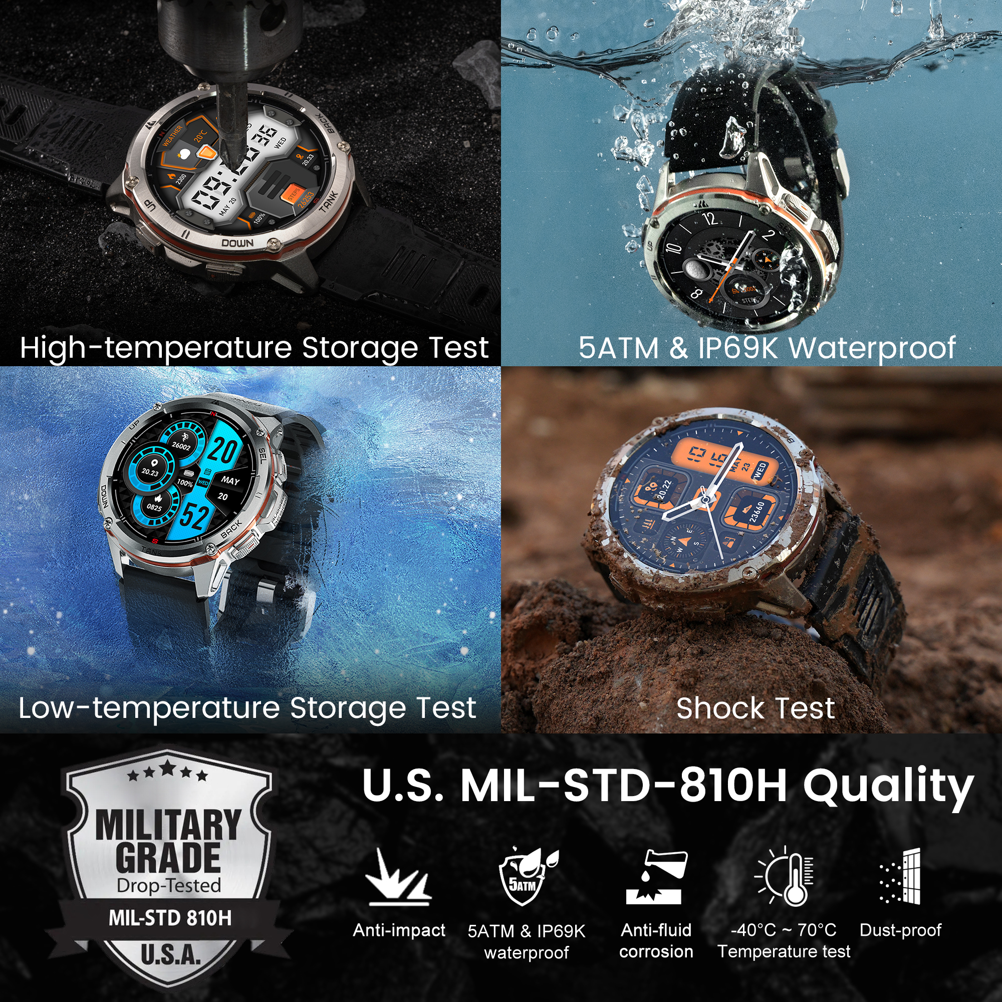 KOSPET TANK T3 Ultra Rugged GP - đánh giá và giá Altimeter Compass Watch