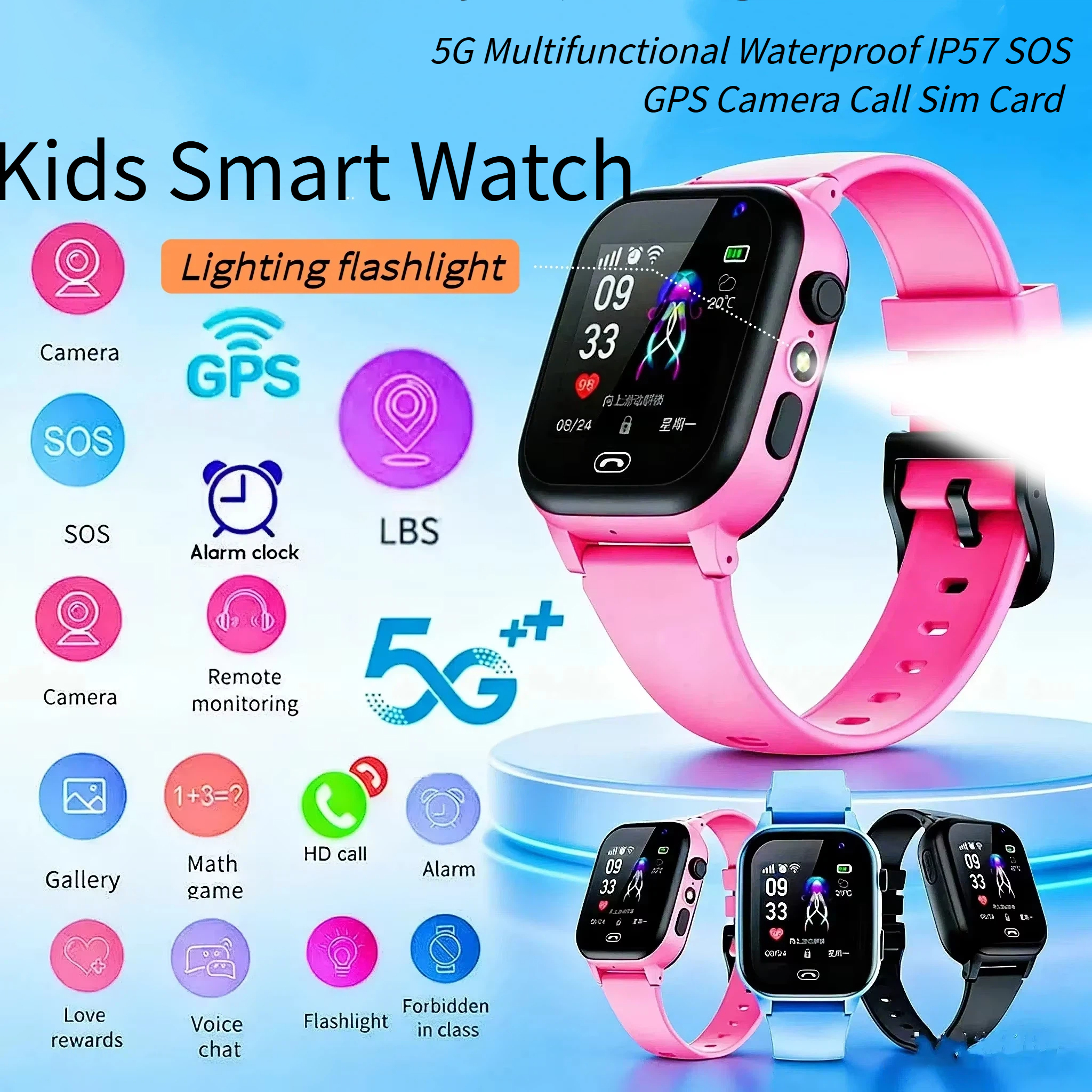 Lenovo Kids Smart Watch 5G GPS - đánh giá và giá Smartwatch Digital Watches For Kids
