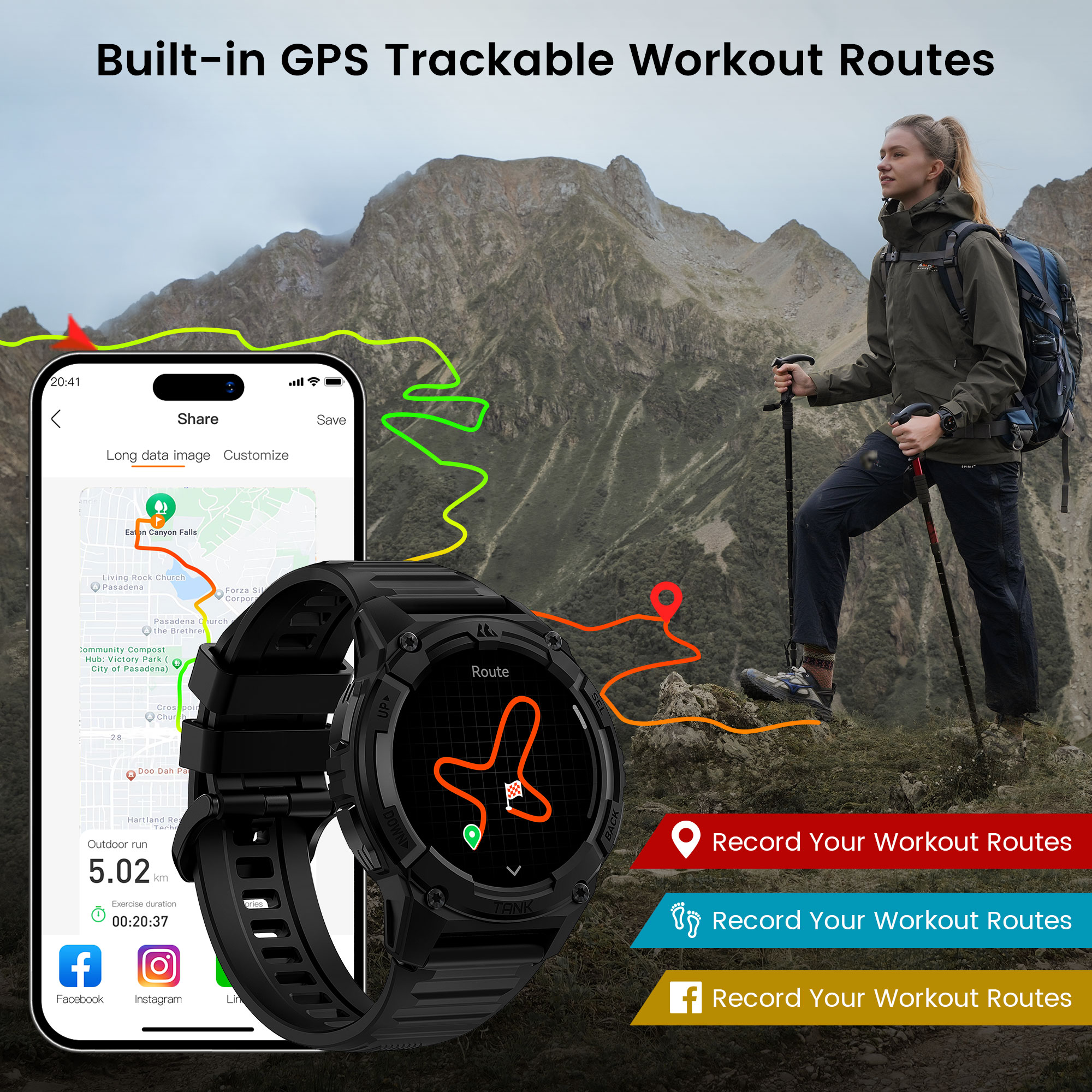 KOSPET TANK S2 GPS Smart Watch - đánh giá và giá Altimeter Compass Watch