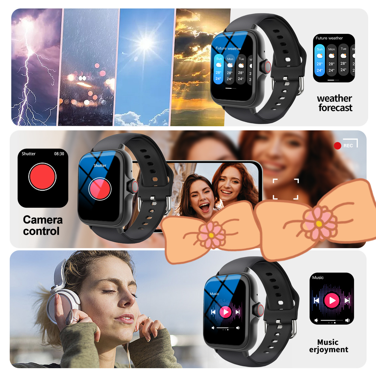 Smartwatch Sports Music Contro - đánh giá và giá Smartwatch Iphone Watches For Women