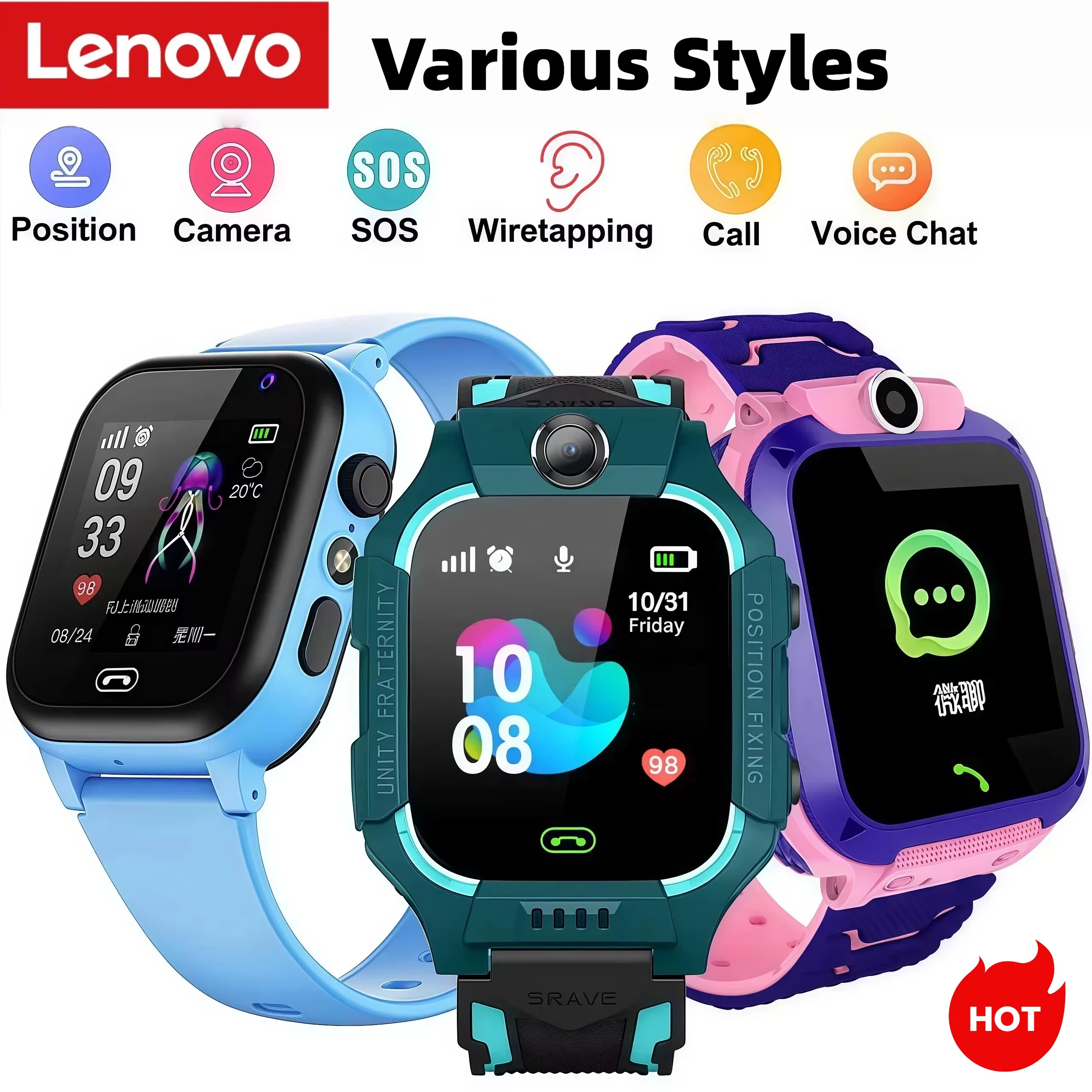 Lenovo Kids Smart Watch SOS GP - đánh giá và giá Smartwatch Watches For Boys
