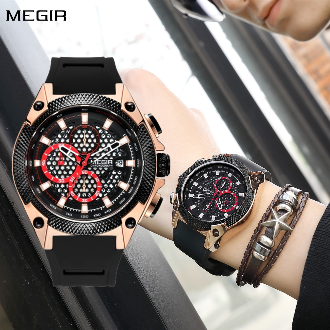 Megir Chronograph Quartz Watch - đánh giá và giá Smartwatch Digital Watches For Men