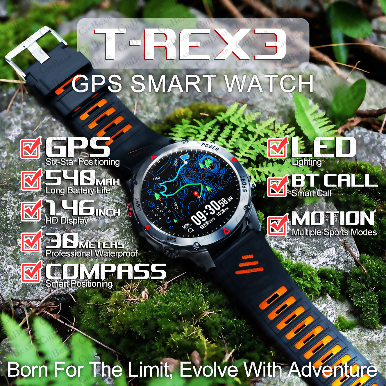 T-Rex 3 Built-in Dual-band GPS - đánh giá và giá Altimeter Compass Watch