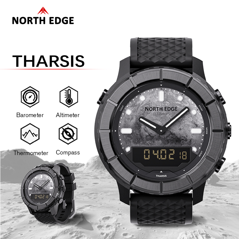 NORTH EDGE THARSIS Men Carbon  - đánh giá và giá Altimeter Compass Watch
